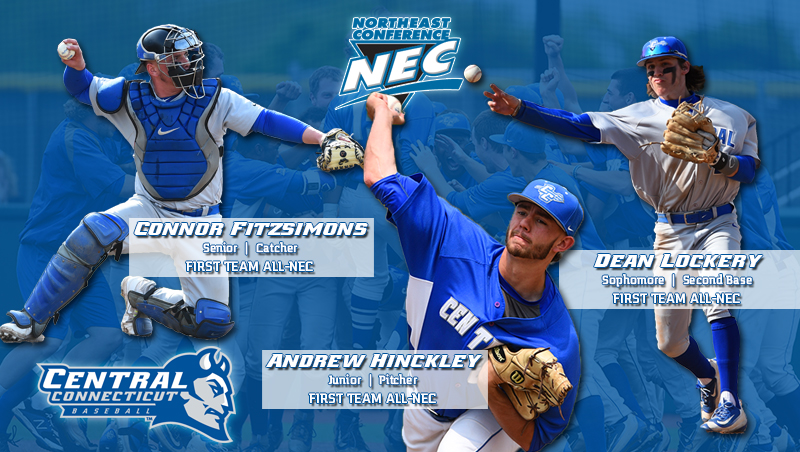 Baseball Trio Named First Team All-Northeast Conference