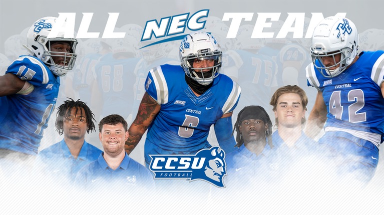 Seven Blue Devils earned All-NEC honors on Wednesday, headlined by first-team selections Jack Barnum, Kimal Clark and Dan Toatley. (Photos: Steve McLaughlin)