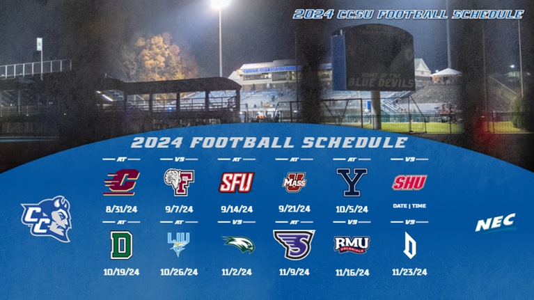 The 2024 CCSU football schedule, with five home games, was announced on Tuesday, January 30th. (Photo: Steve McLaughlin)