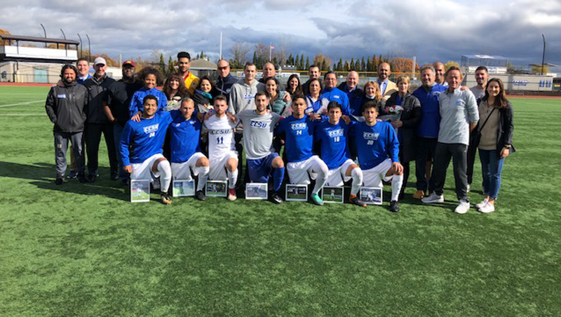 Men's Soccer Suffers Setback to Bryant on Senior Day