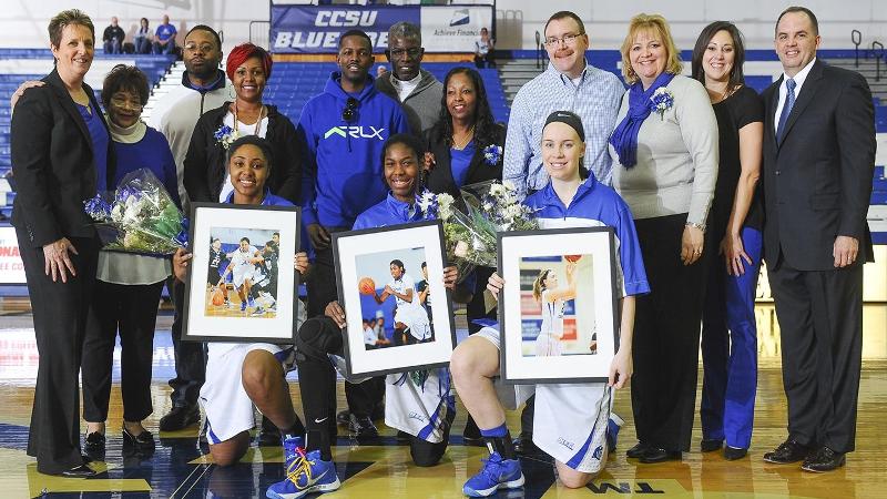 Balanced Attack Leads Women's Hoops Past Fairleigh Dickinson on Senior Day Saturday