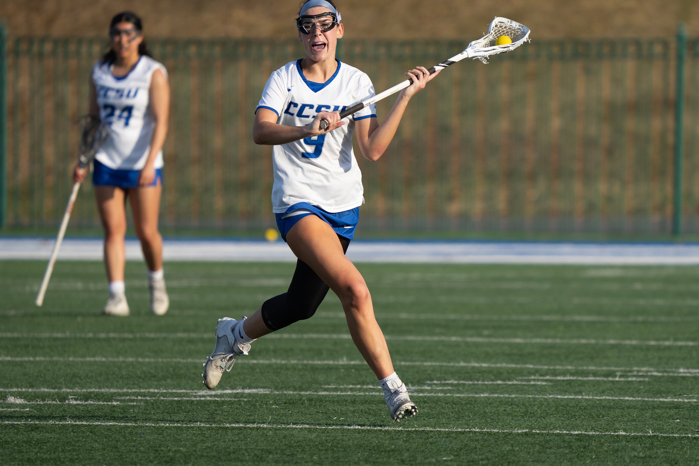 Madison Cowdin set a school record with 12 draw controls in the Blue Devils 17-10 win over Howard in the 2023 season finale on April 29, 2023. (Photo: Steve McLaughlin)