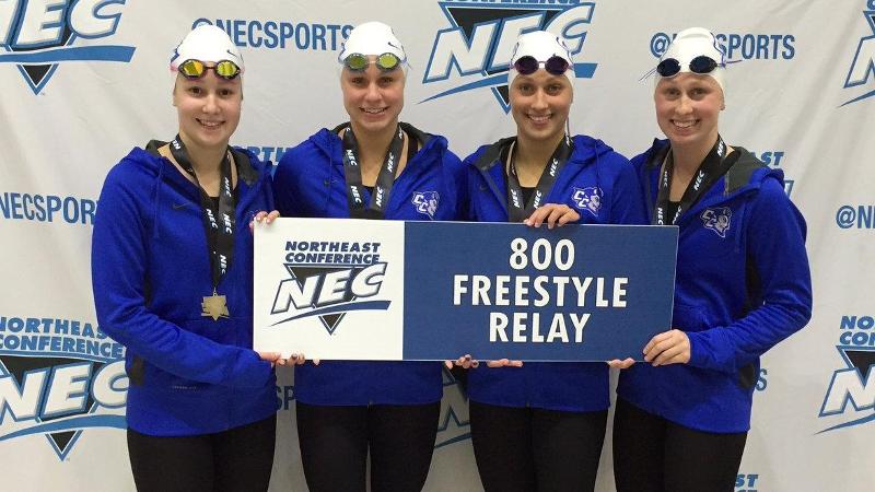 Blue Devils Take 800 Freestyle Relay on First Night of NEC Championships