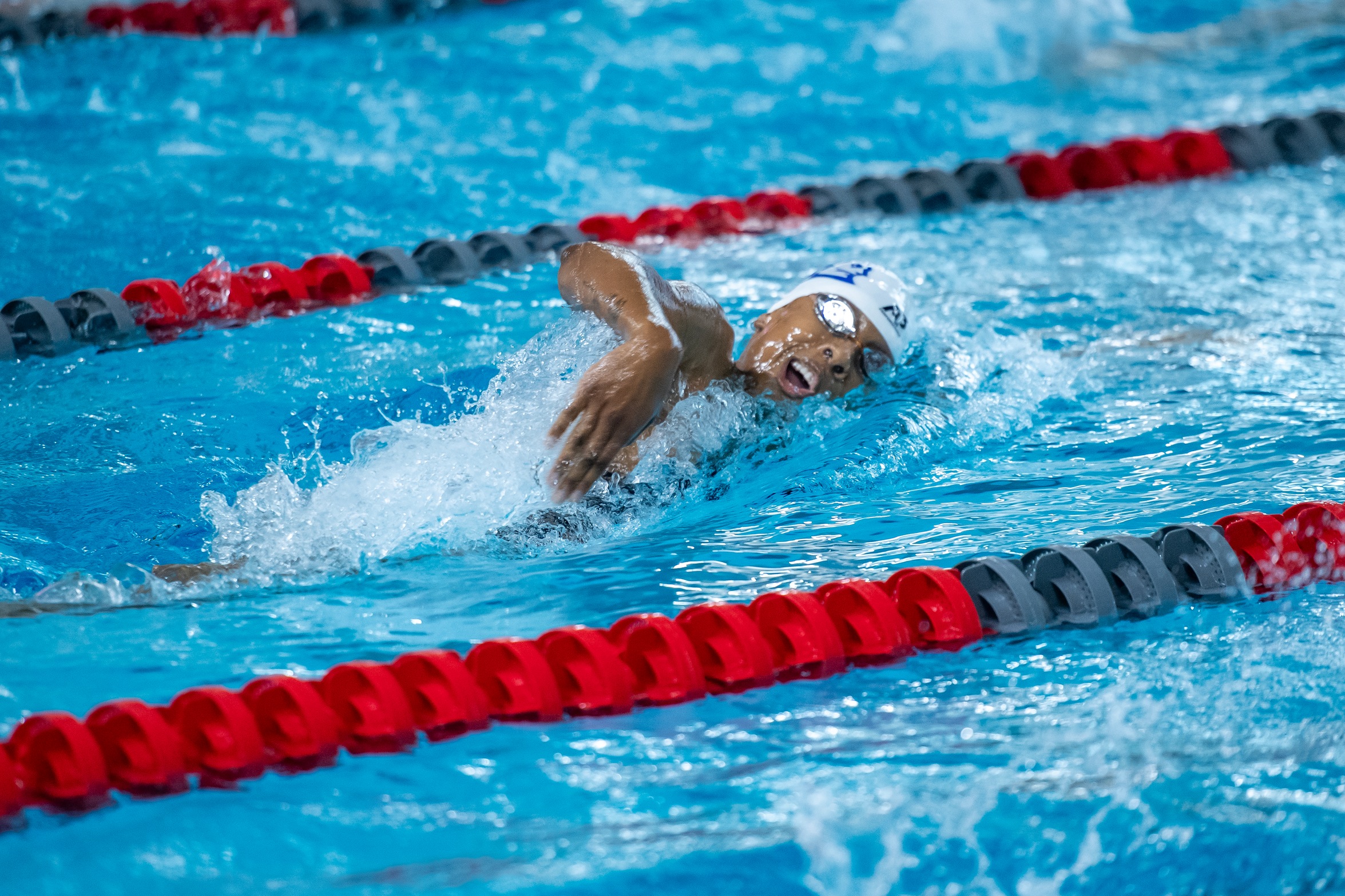 Shannon Welcome anchored the CCSU 800-free relay to a second place showing on Friday, after placing sixth in the 500 freestyle. (Photo: Steve McLaughlin)