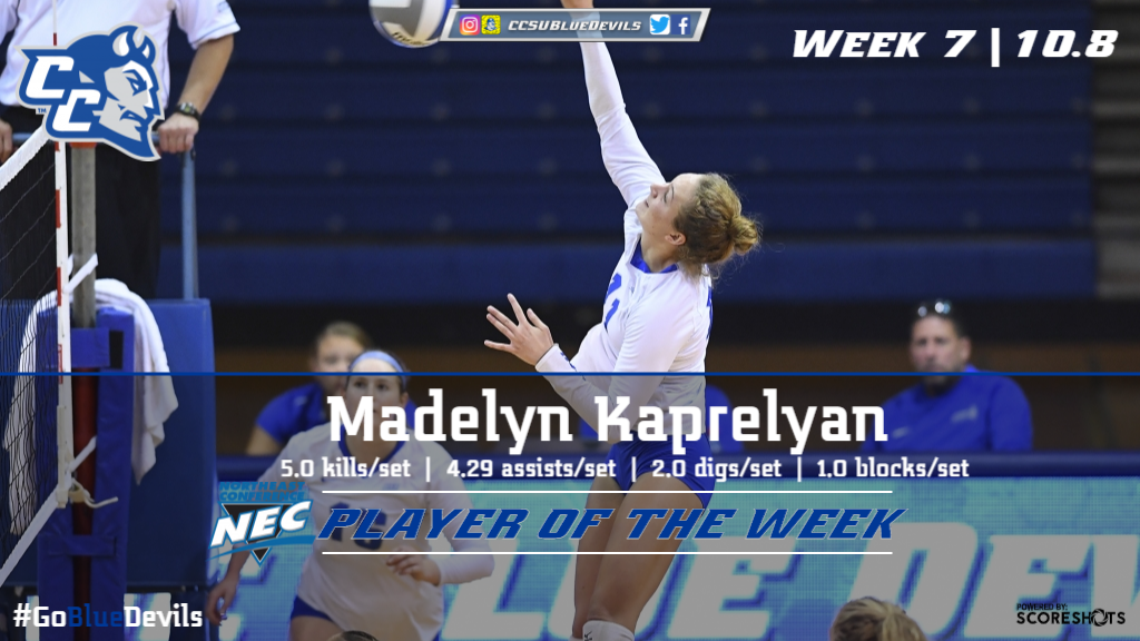 Kaprelyan Named Molten/NEC Volleyball Player of the Week