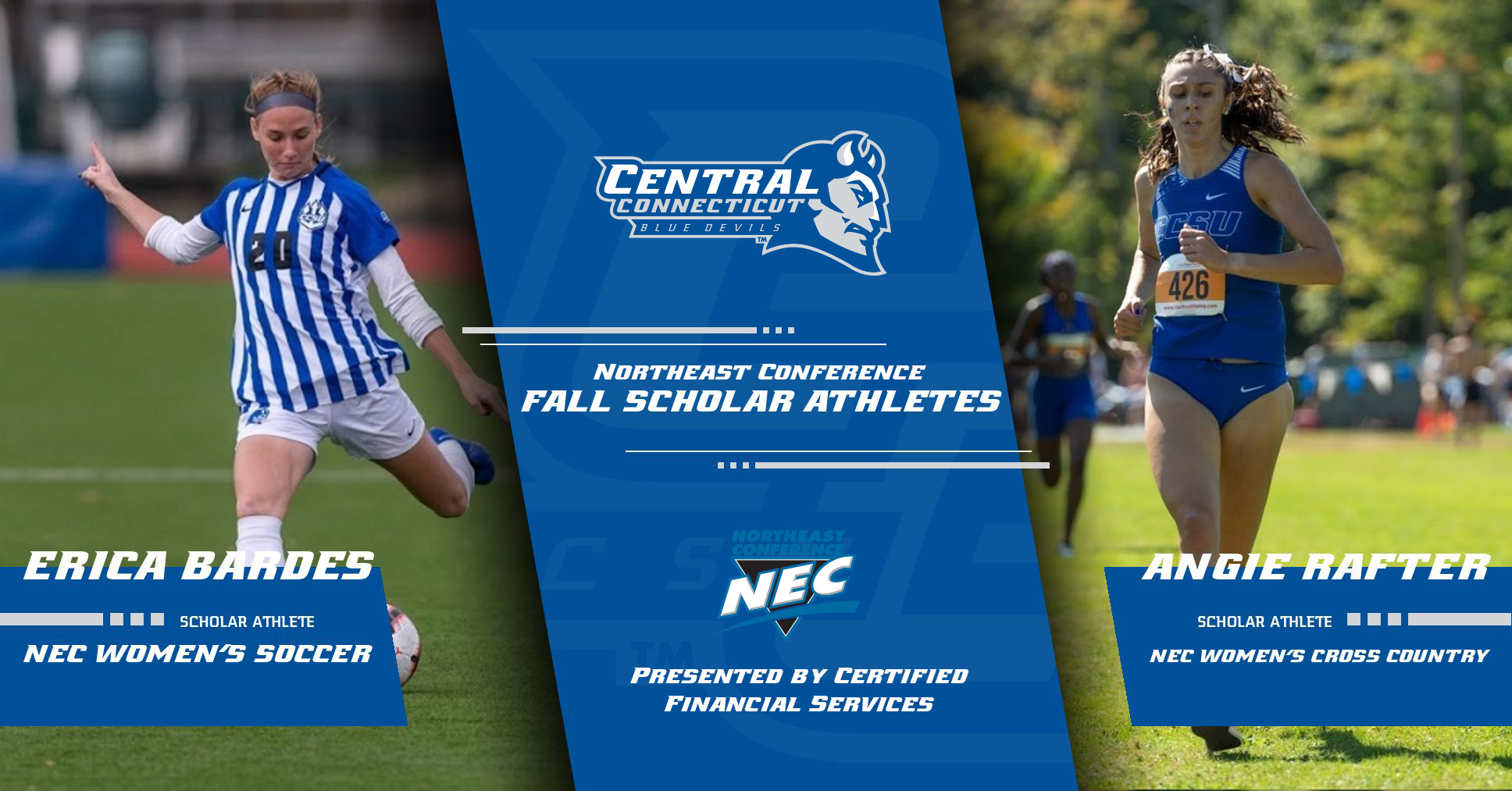 Two Blue Devils Named NEC Fall Scholar-Athletes