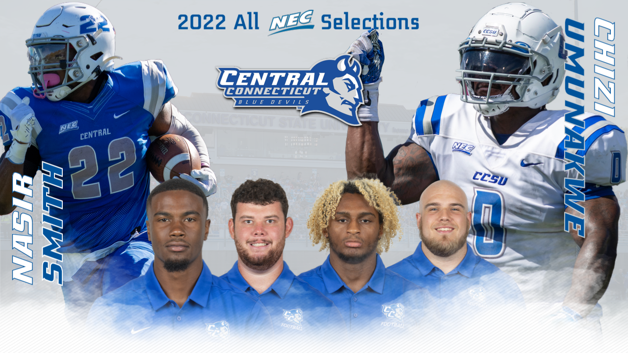 All-NEC First Team selections for Nas Smith and Chizi Umunakwe highlighted six total all-conference selections for CCSU Football on Wednesday.