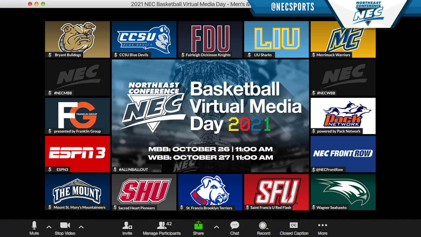 NEC Basketball Virtual Media Days To Air October 26 & 27 On NEC Front Row & ESPN3