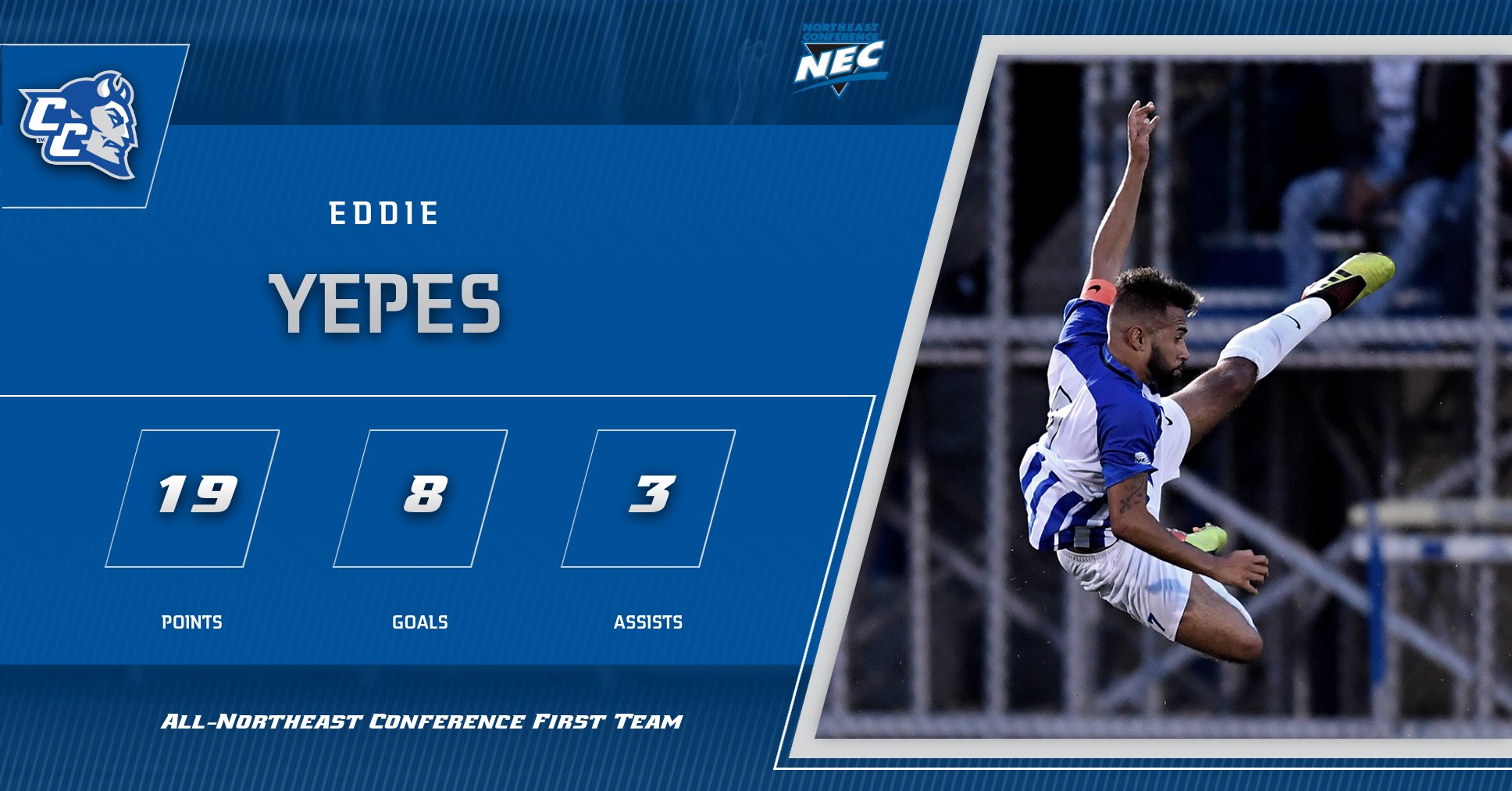 Yepes Named All-NEC Men's Soccer First Team