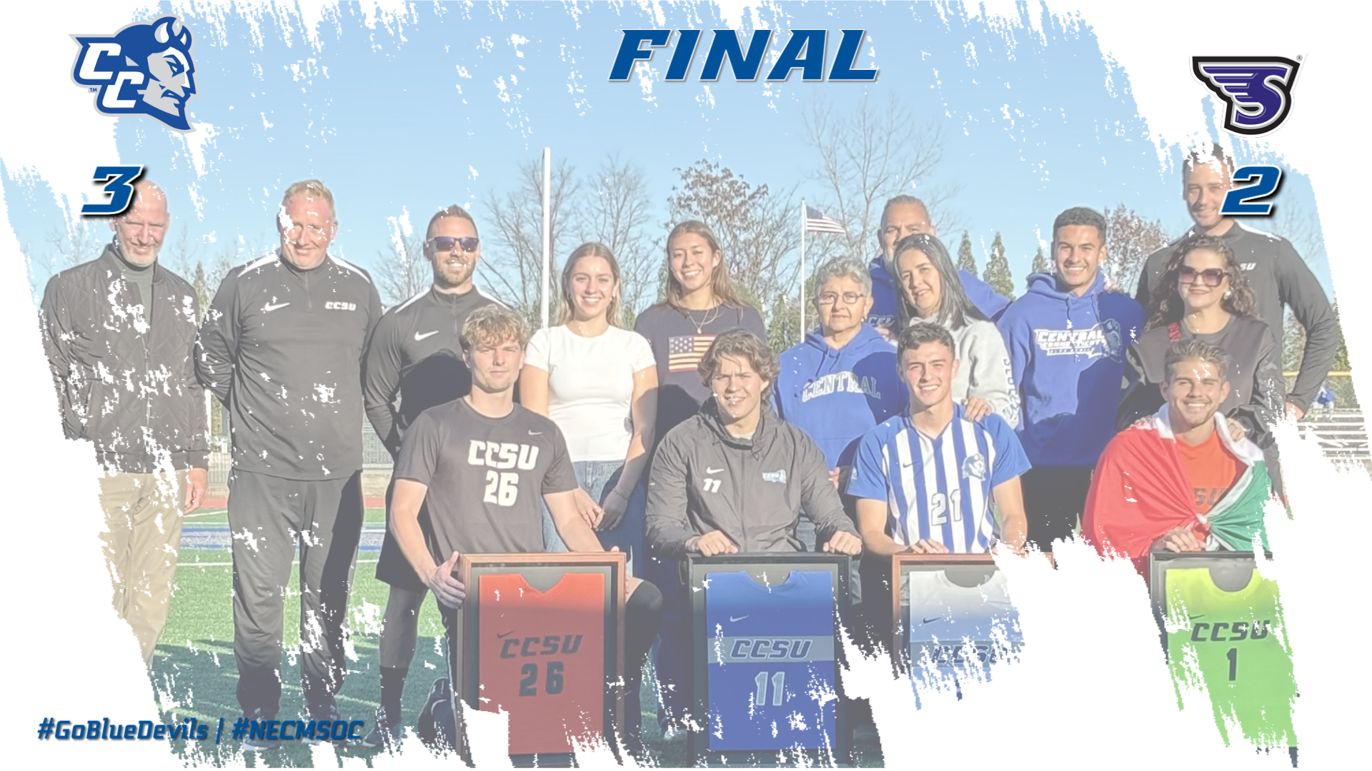 Men's Soccer Wins on Senior Day Over Stonehill, 3-2