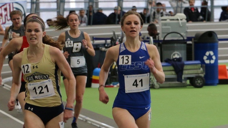 Women's Track in Second Place After Day One of NEC Championship