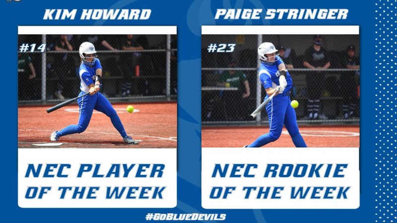Kim Howard and Paige Stringer Earn NEC Weekly Honors