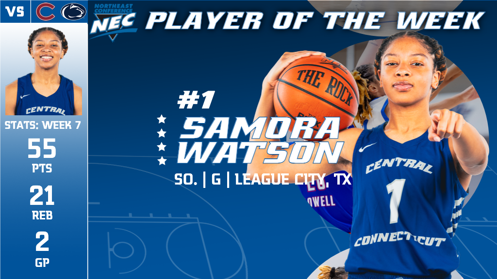 Samora Watson Named Northeast Conference Player of The Week