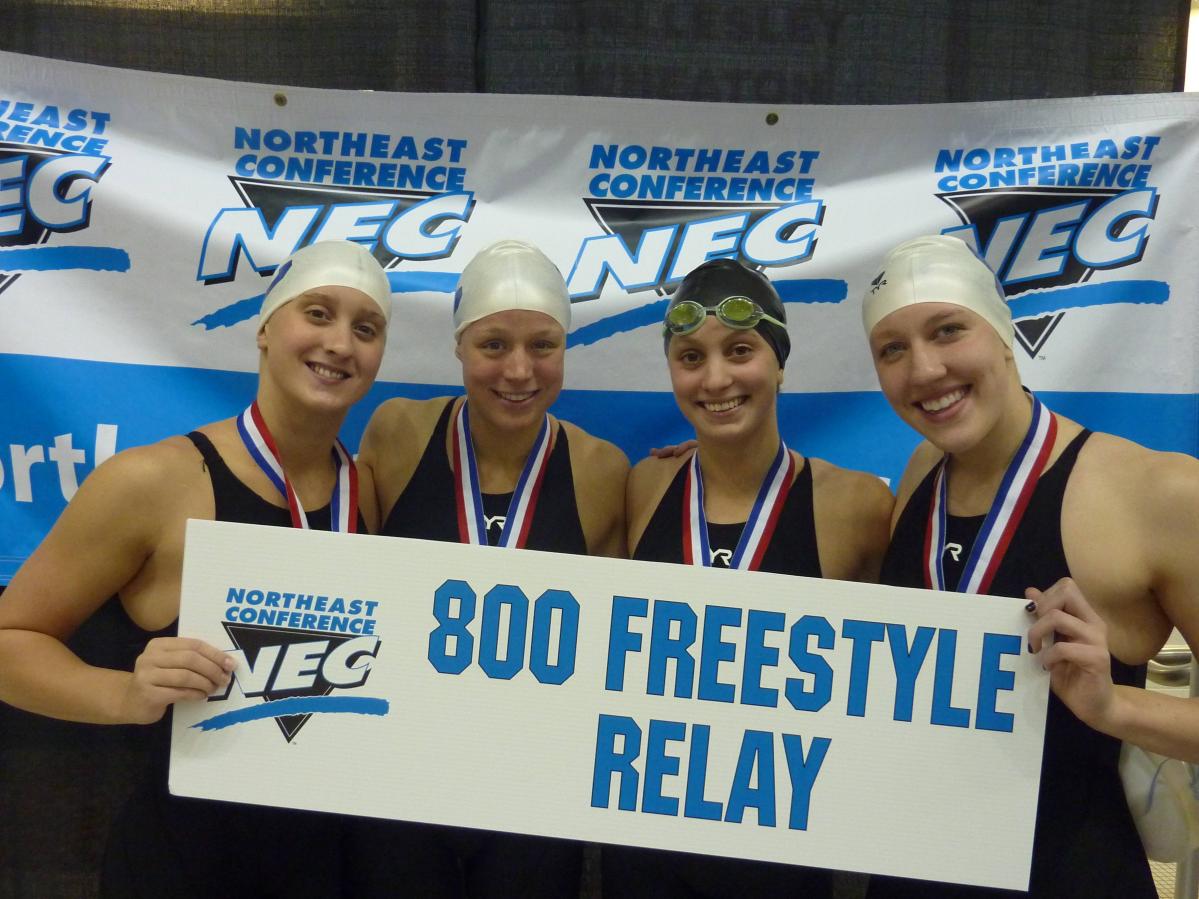 Swimming and Diving Holds Two Point Lead After Day Two of NEC Championships