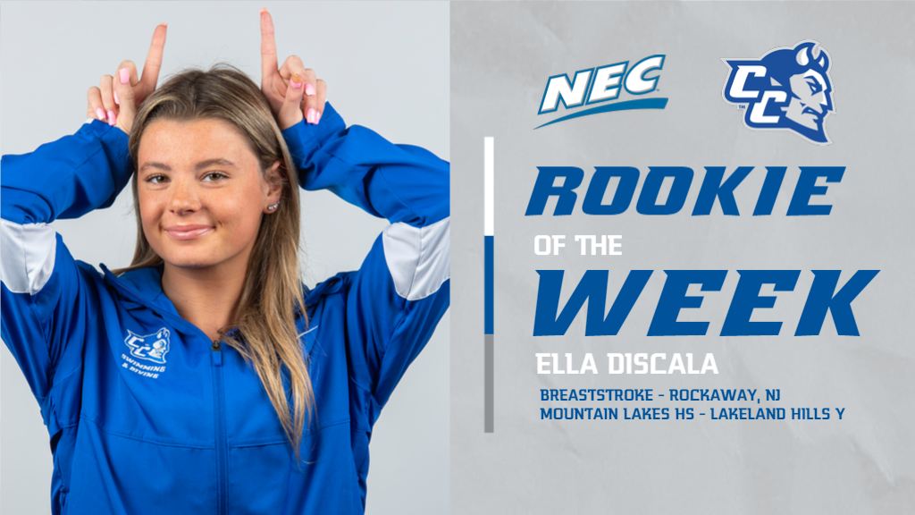Discala Earns NEC Swimming Rookie Of The Week