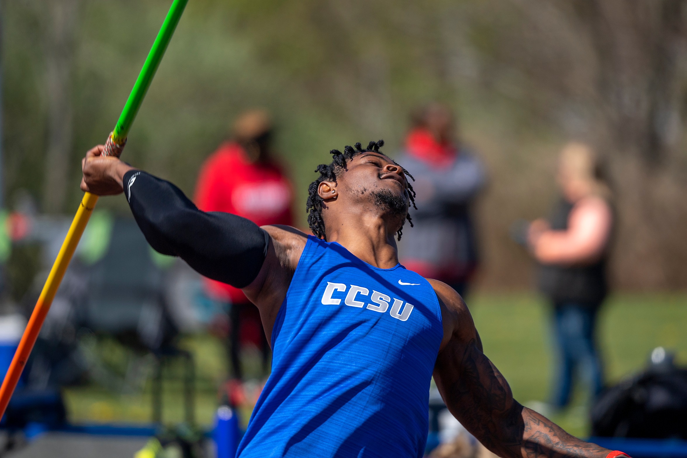 Men's Track and Field Wins Three Individual Golds, Places Third in Team Standings at NEC Championships