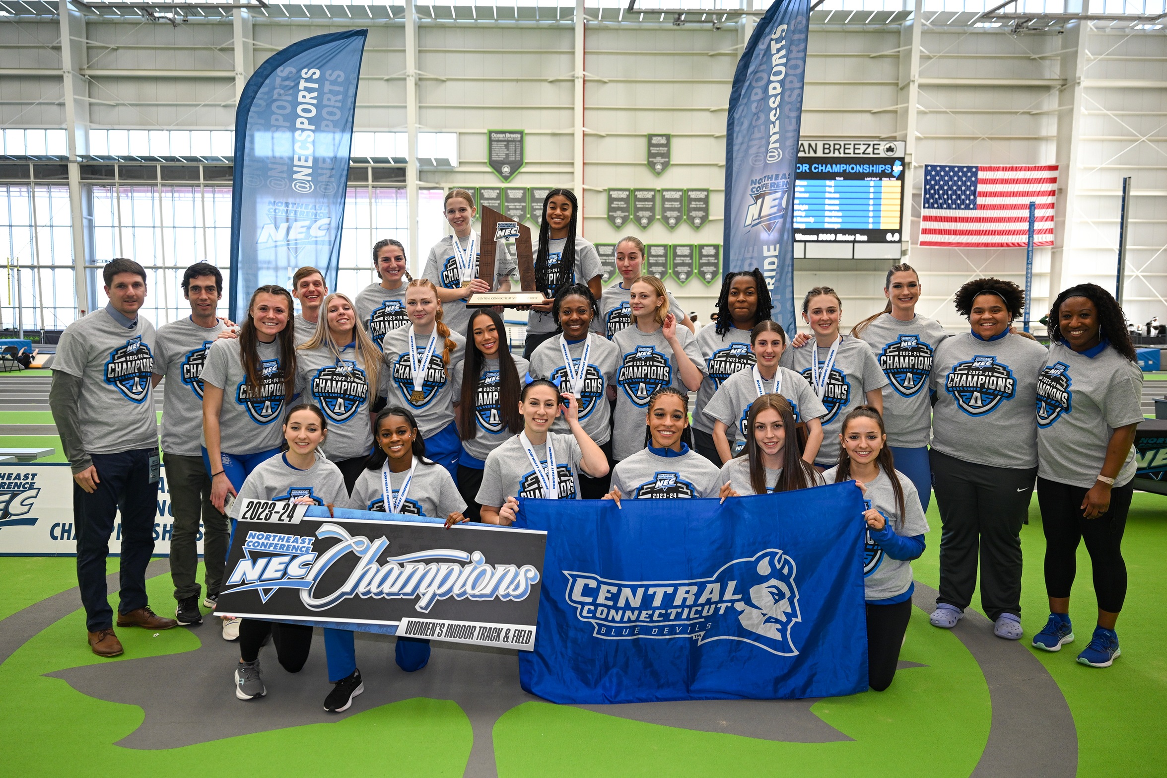 Women's Track & Field Claims Third Straight NEC Indoor Title