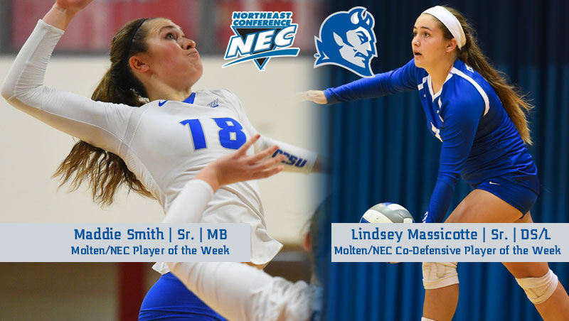 Smith, Massicotte Earn Molten/NEC Volleyball Weekly Honors