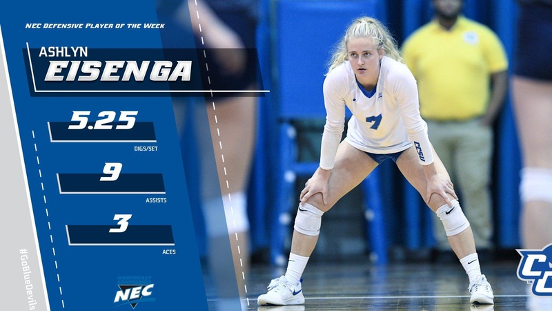 Eisenga Named NEC Volleyball Defensive Player of the Week
