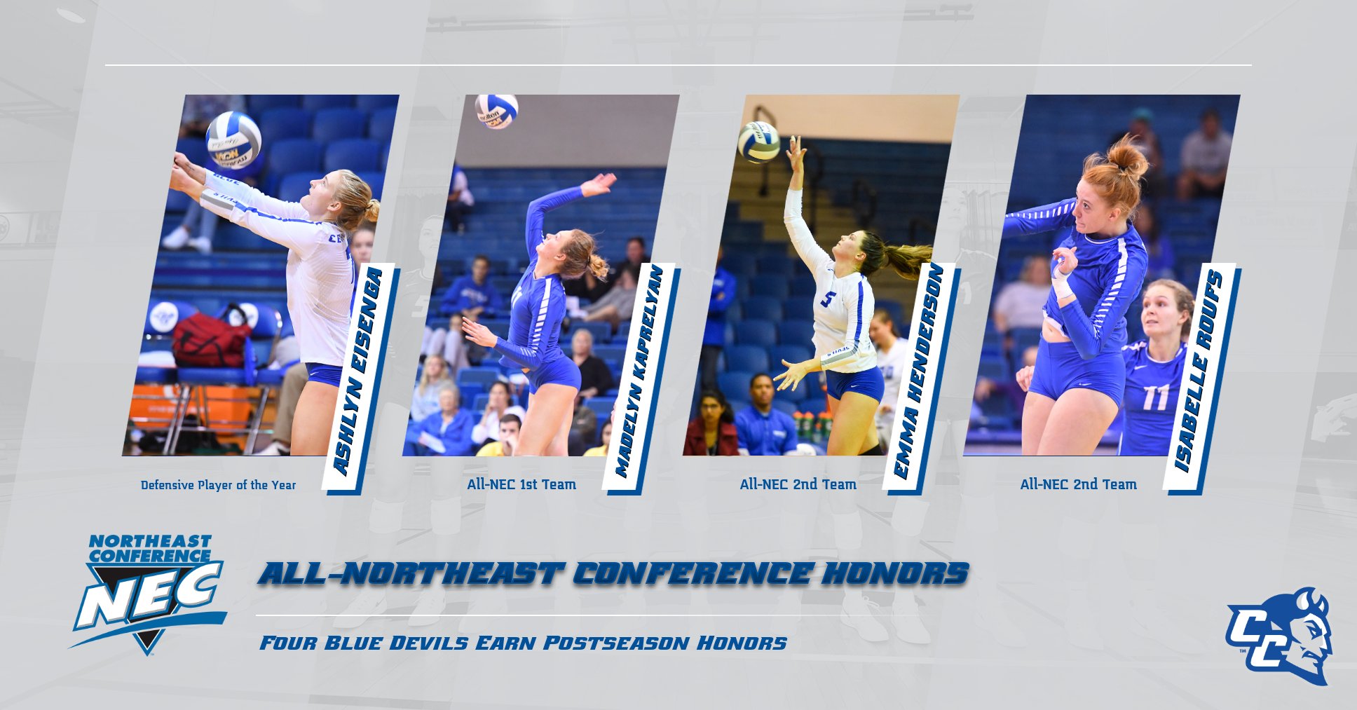 Eisenga Named Defensive Player of the Year; Four Blue Devils Earn NEC Honors