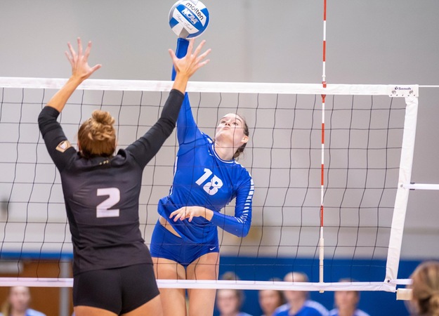 Lauren Milani recorded 15 kills in the October 18th non-conference match versus Bryant (Credit: Steve McLaughlin)
