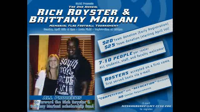 Flag Football Fundraiser to Honor Royster and Mariani