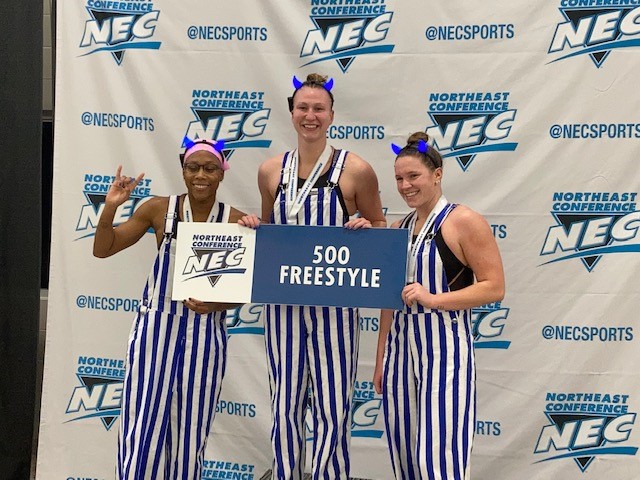 Swimming and Diving Claims Three Individual NEC Championships on Wednesday